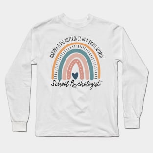 School Psychologist Boho Rainbow Long Sleeve T-Shirt